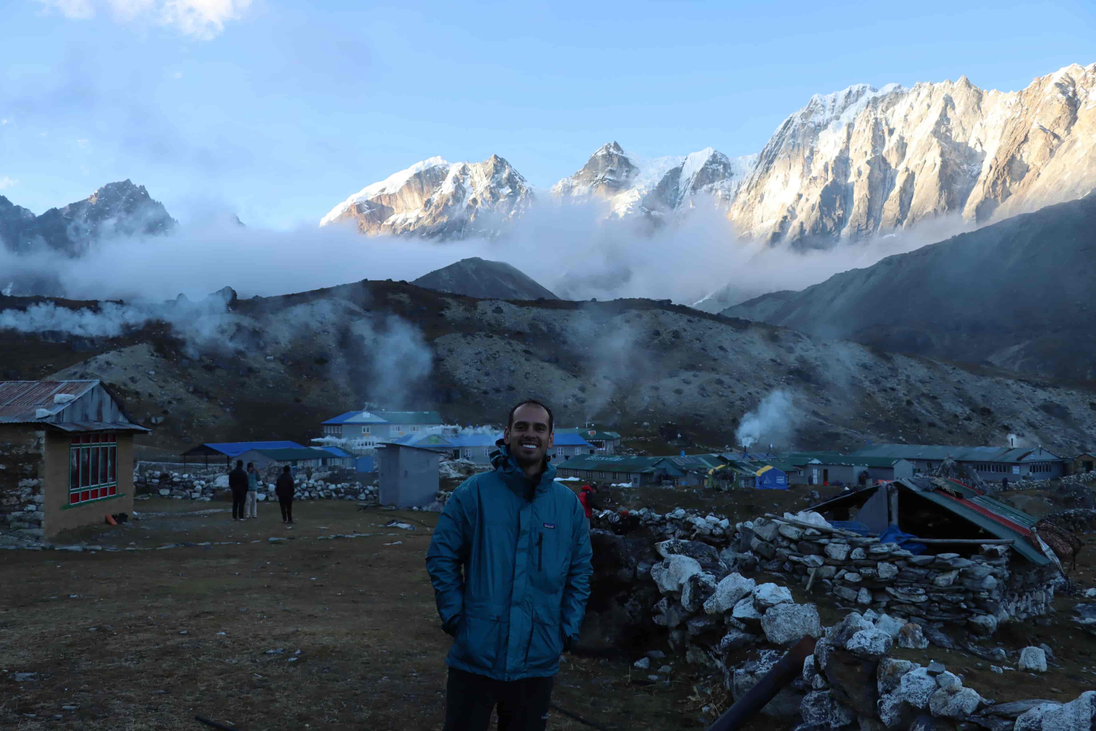 Trekker in Dzongla of the Khumbu Region