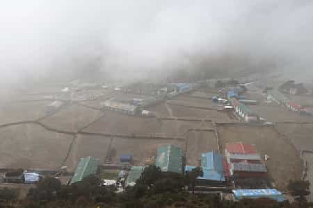 Clouds drifting over Thame in the Khumbu region of Nepal