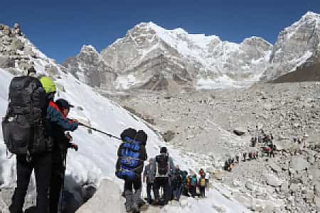 traffic jam near gorakshrep