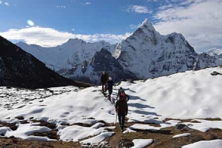 Trekkers in the Khumbu Region of Nepal