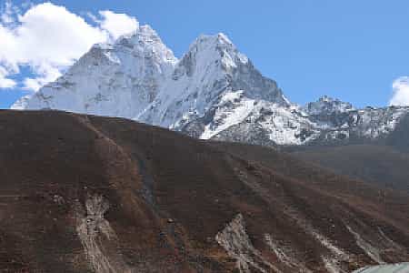 View of Ama Dablam (6,812 m) from Dingboche village, Everest region of Nepal