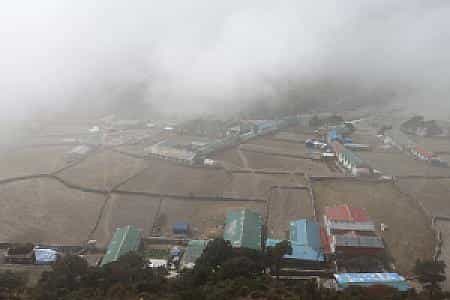 Clouds drifting over Thame in the Khumbu region of Nepal