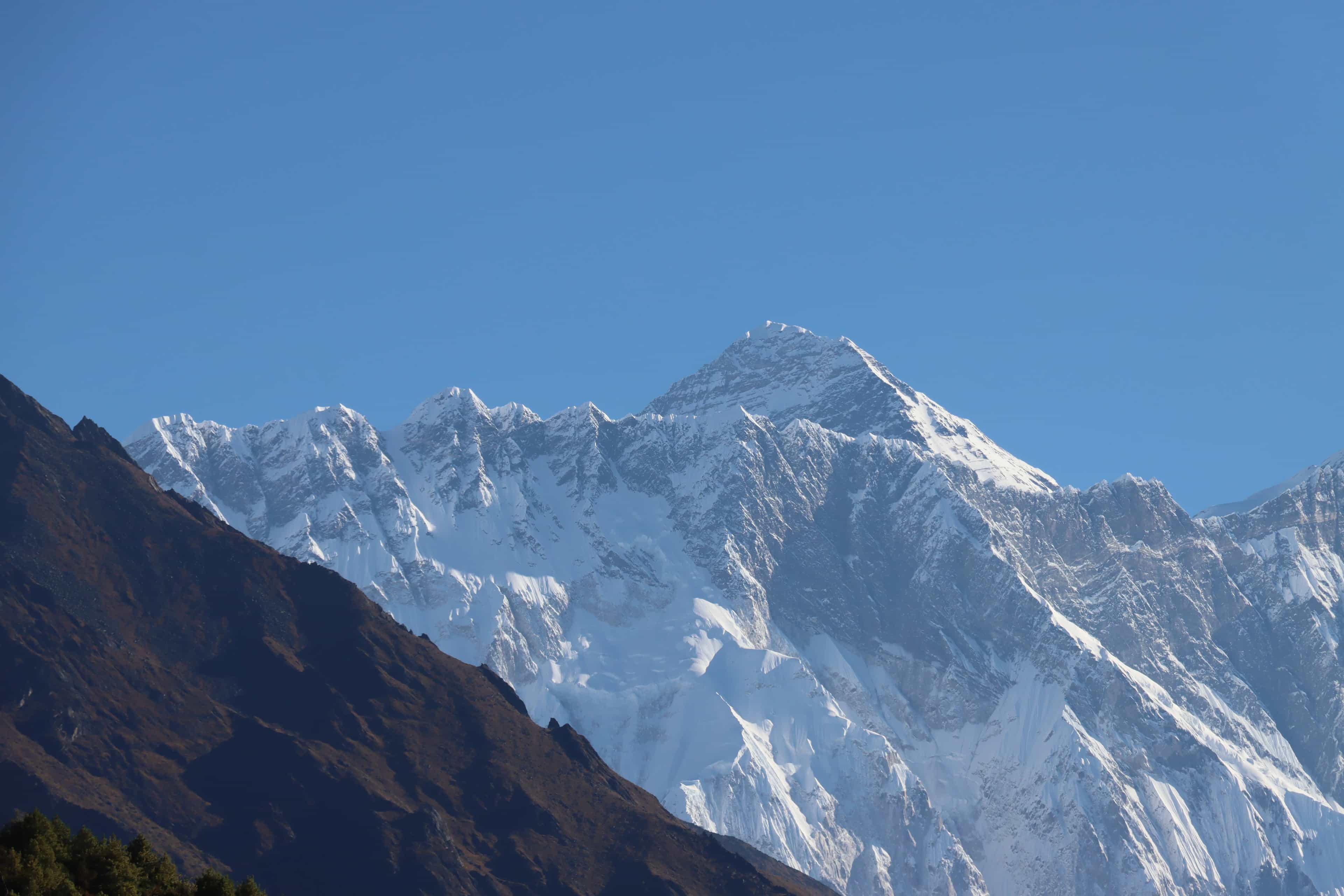Mount Everest, world’s highest peak at 8,848.86 m, as seen from the EBC trek route