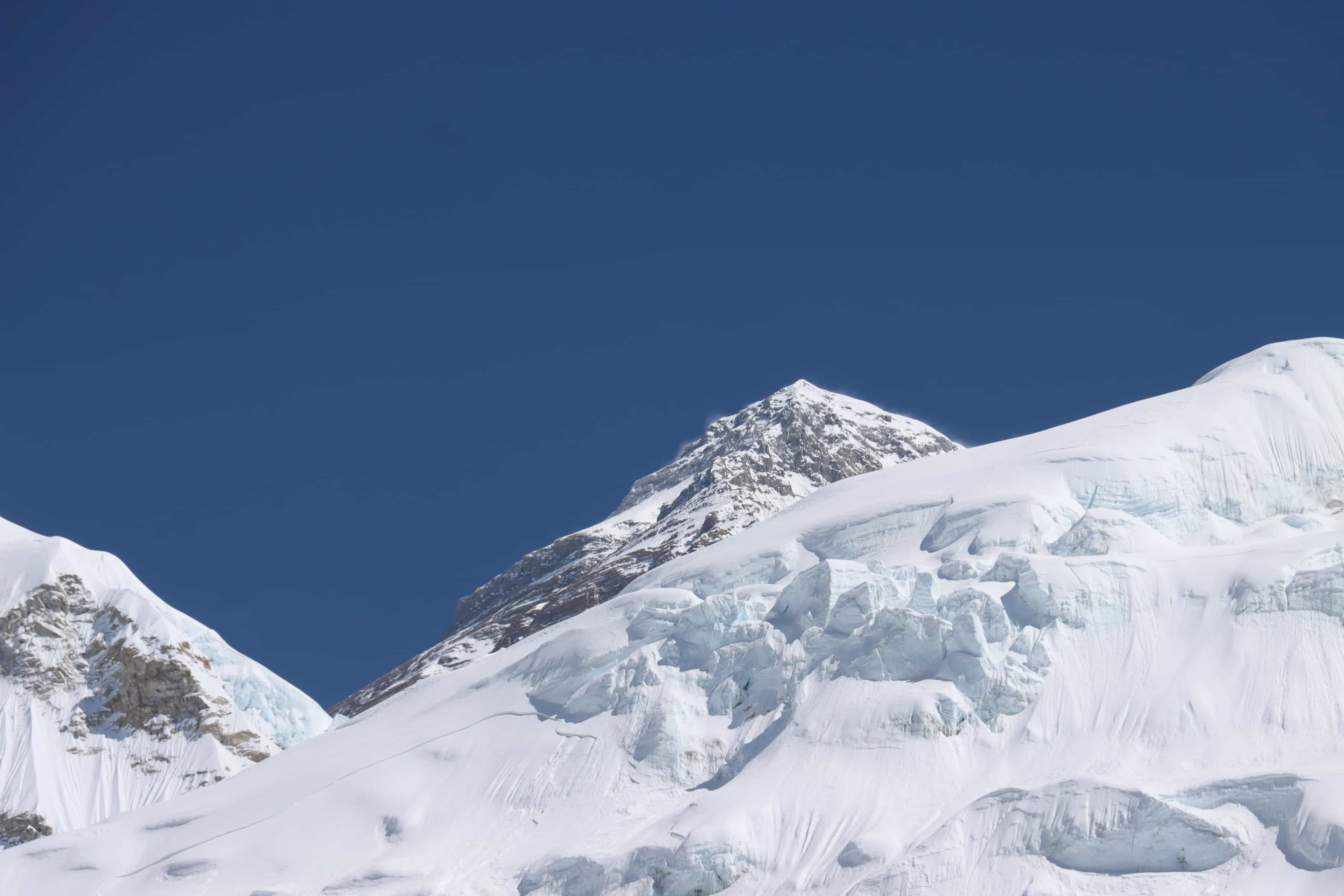 Mount Everest, world’s highest peak at 8,848.86 m, as seen from the EBC trek route