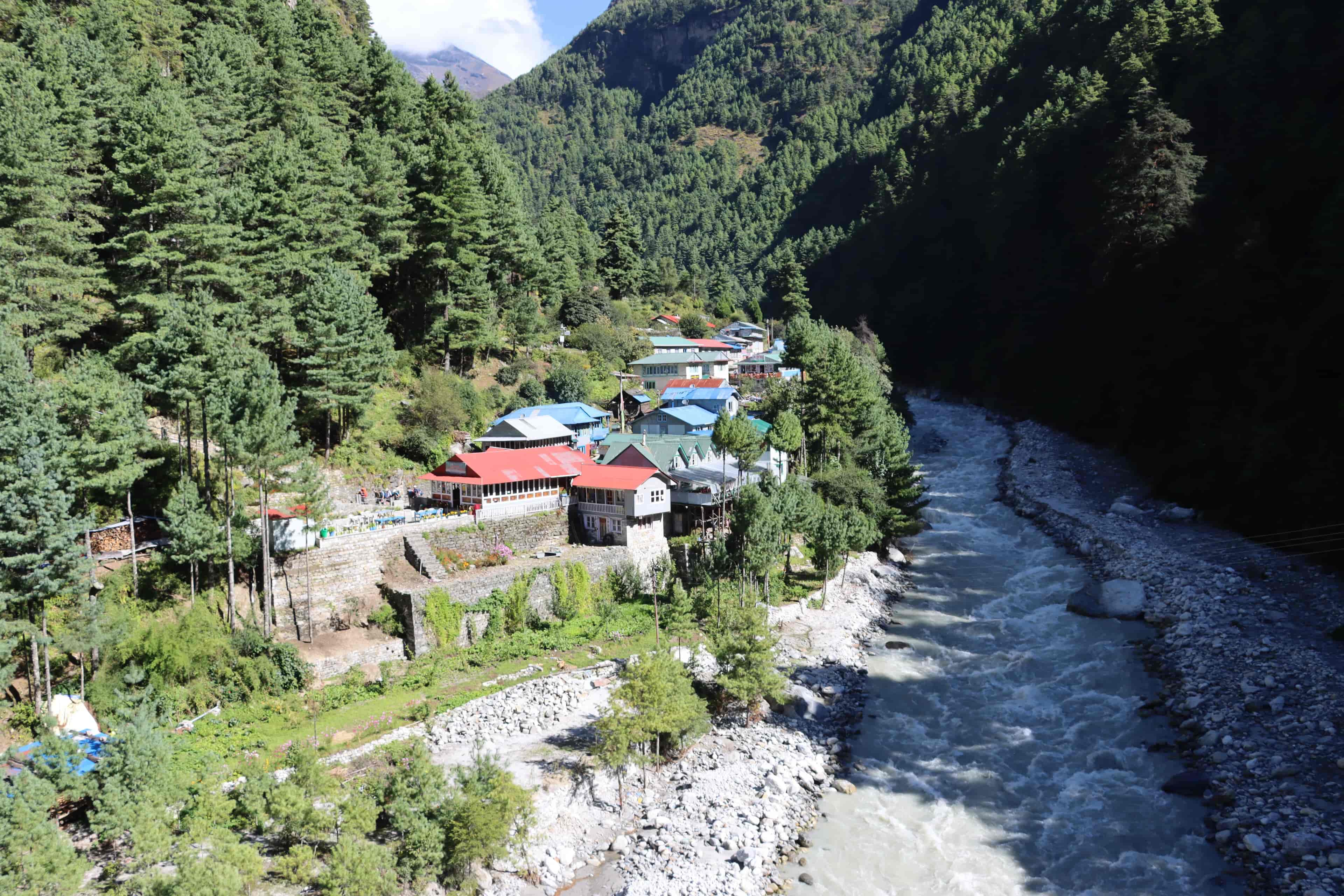 Jorsalle village on the Dudh Koshi river valley, gateway to Sagarmatha National Park
