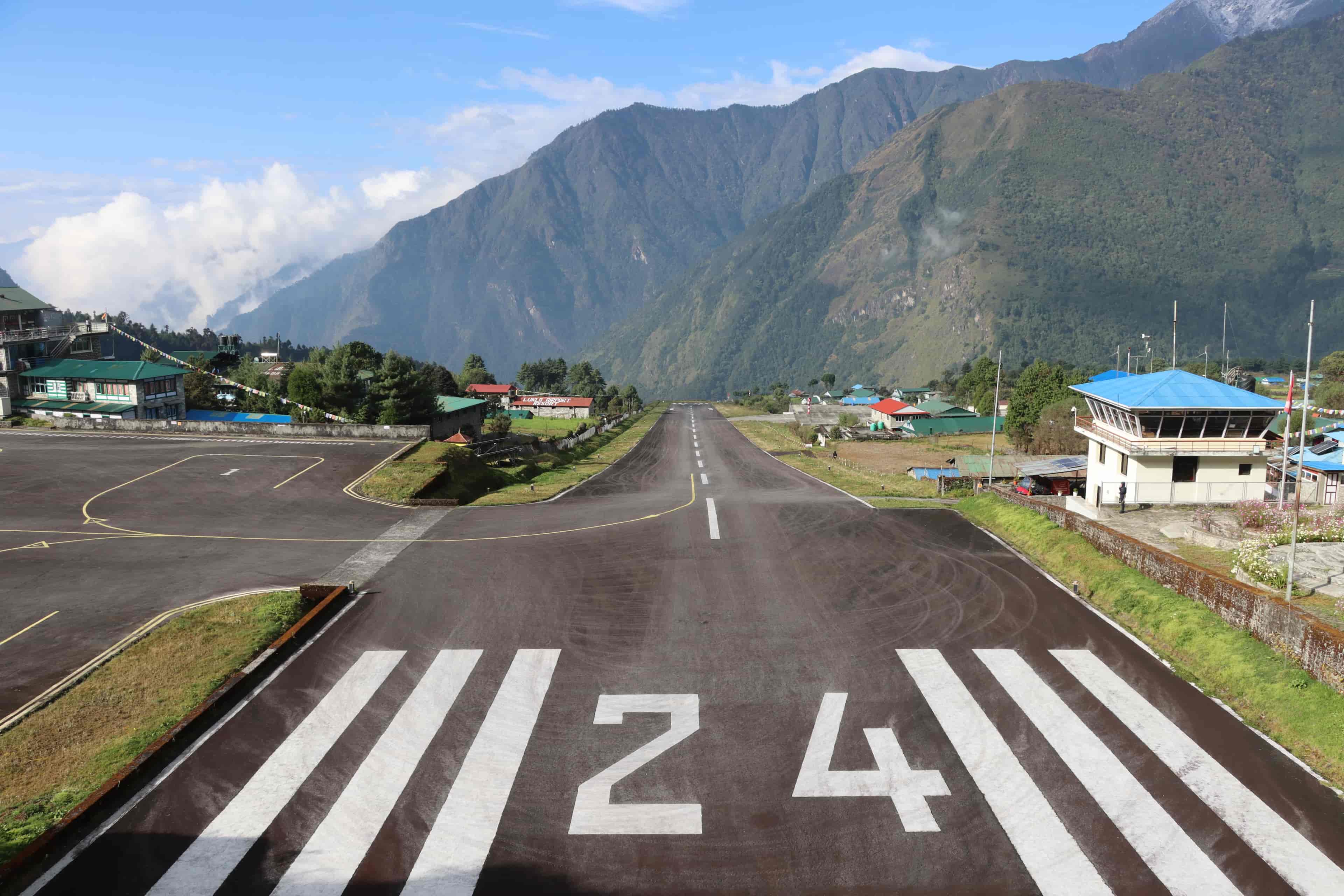 Lukla’s runway 24, the only gateway for trekkers flying into Everest Base Camp
