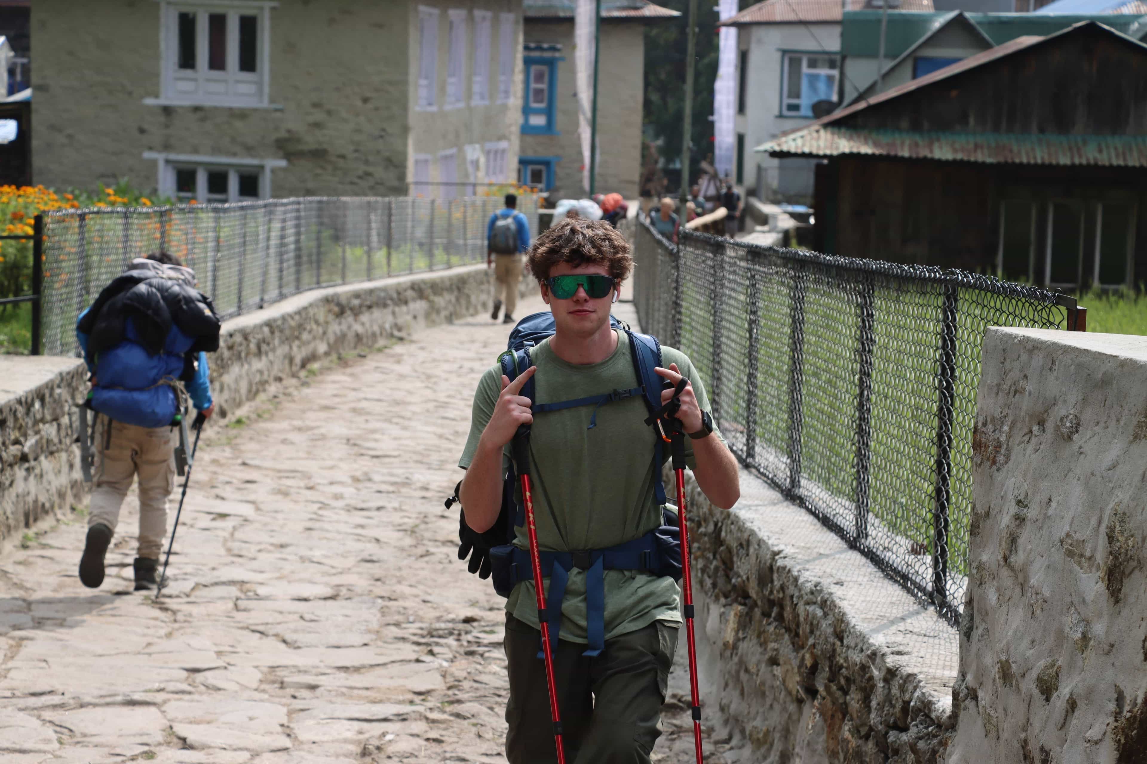A Trekker on his way to the Everest Base Camp