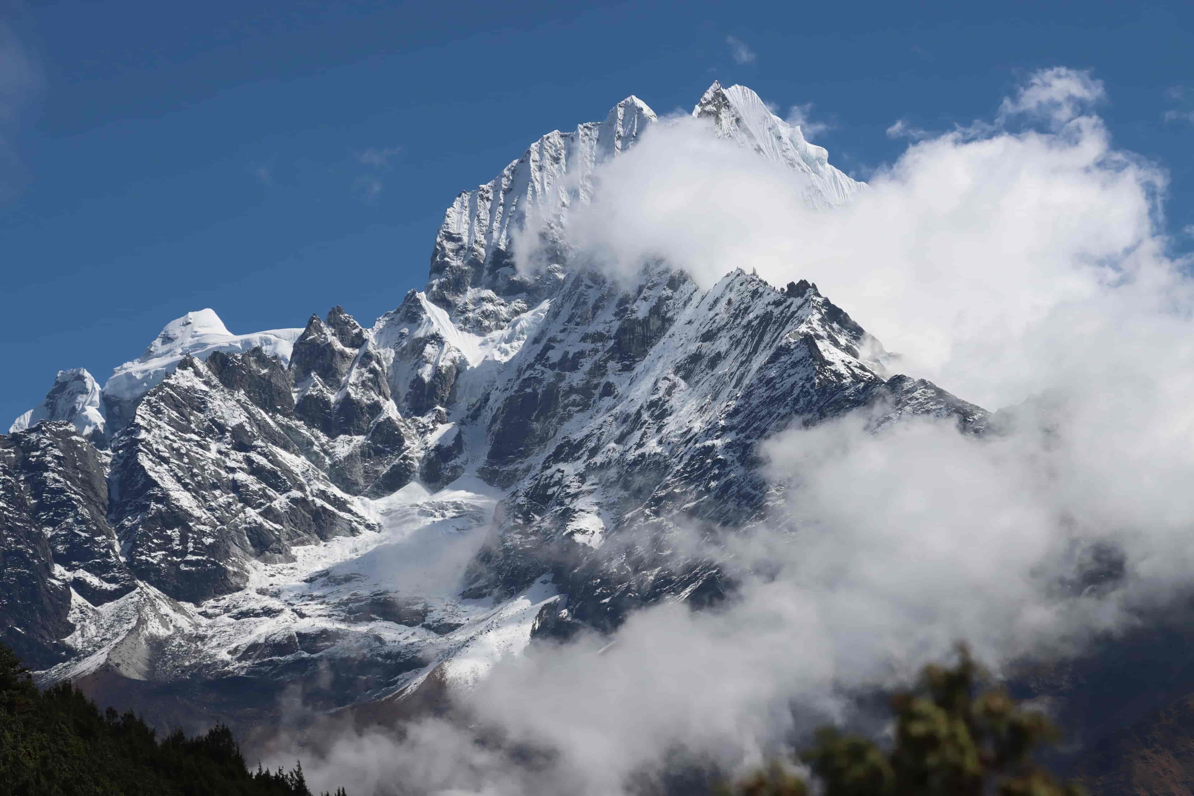 View of Thamserku during Acclimatization Hike of the Everest Base Camp Trek